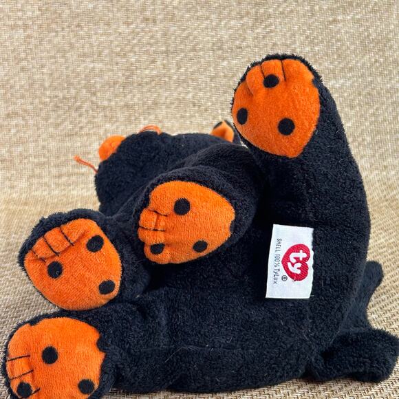 Ty Pluffies “Trickery” Black & Orange Cat – 2008, 8" - Picture 7 of 7